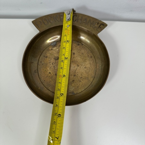 Vintage Mid Century Solid Brass Pocket Change Dish 5” Trinket Tray - Picture 8 of 9
